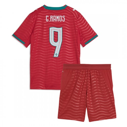 Stroje piłkarskie Portugalia Goncalo Ramos #9 Koszulka Podstawowej dla dzieci MŚ 2026 Krótki Rękaw (+ szorty)